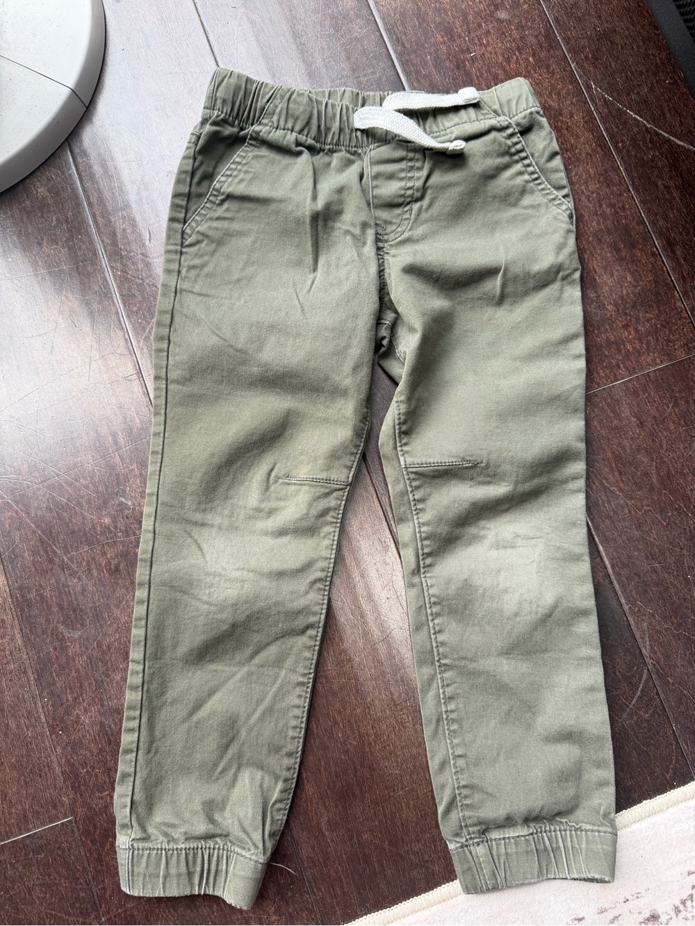 Cat & Jack Olive Green Jogger Pants with Drawstring